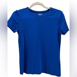 Blue Lands End Womens Short Sleeve tee